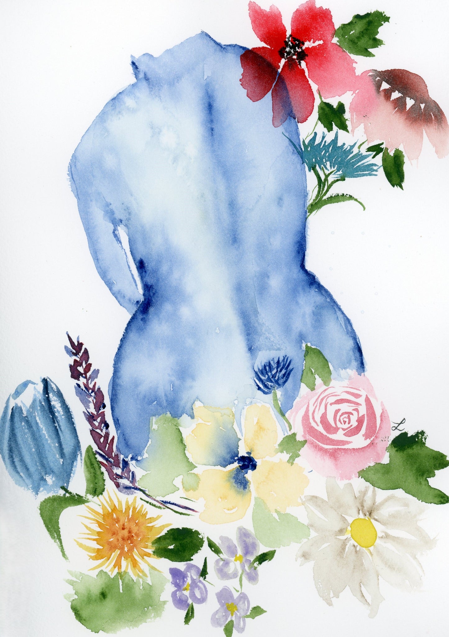 Flower Woman Greeting Card