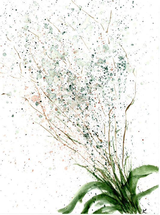 Cool Delicate Blooms Greeting Card
