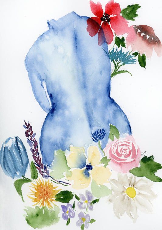 Flower Woman Greeting Card